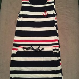 Red, Navy and White Dress